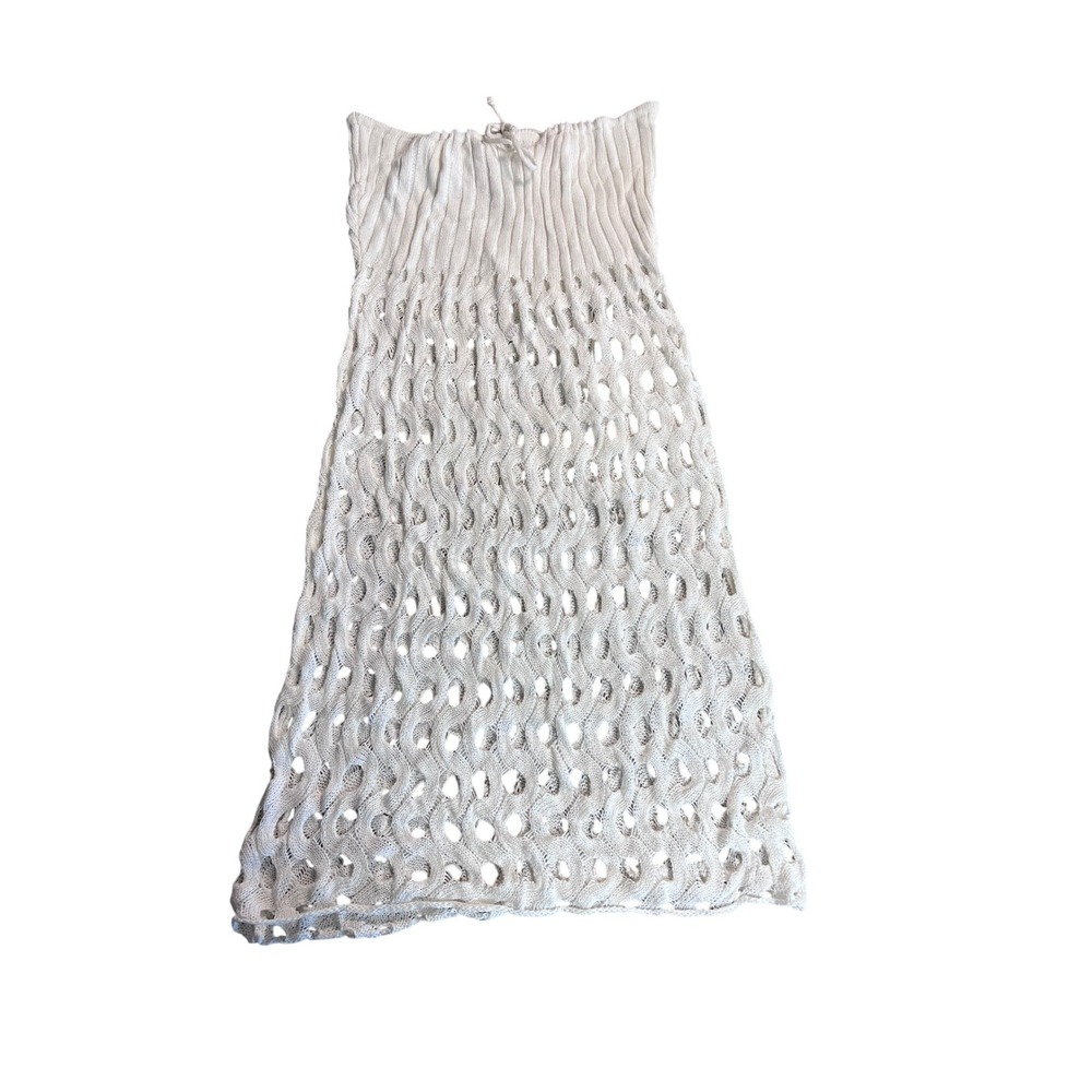 Crochet Open Knit Crochet Drawstring Skirt Women Waist 32 - Picture 2 of 5